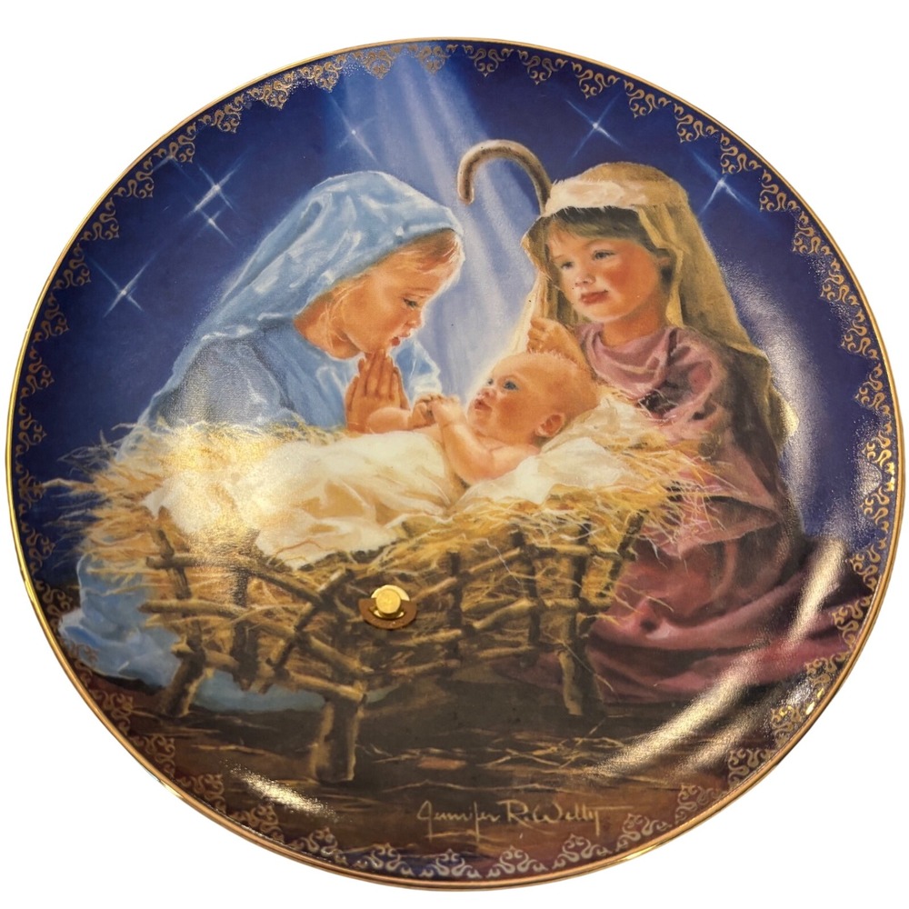 Bradford Exchange Jennifer Welty Once Upon a Holy Night Musical Plate 99A